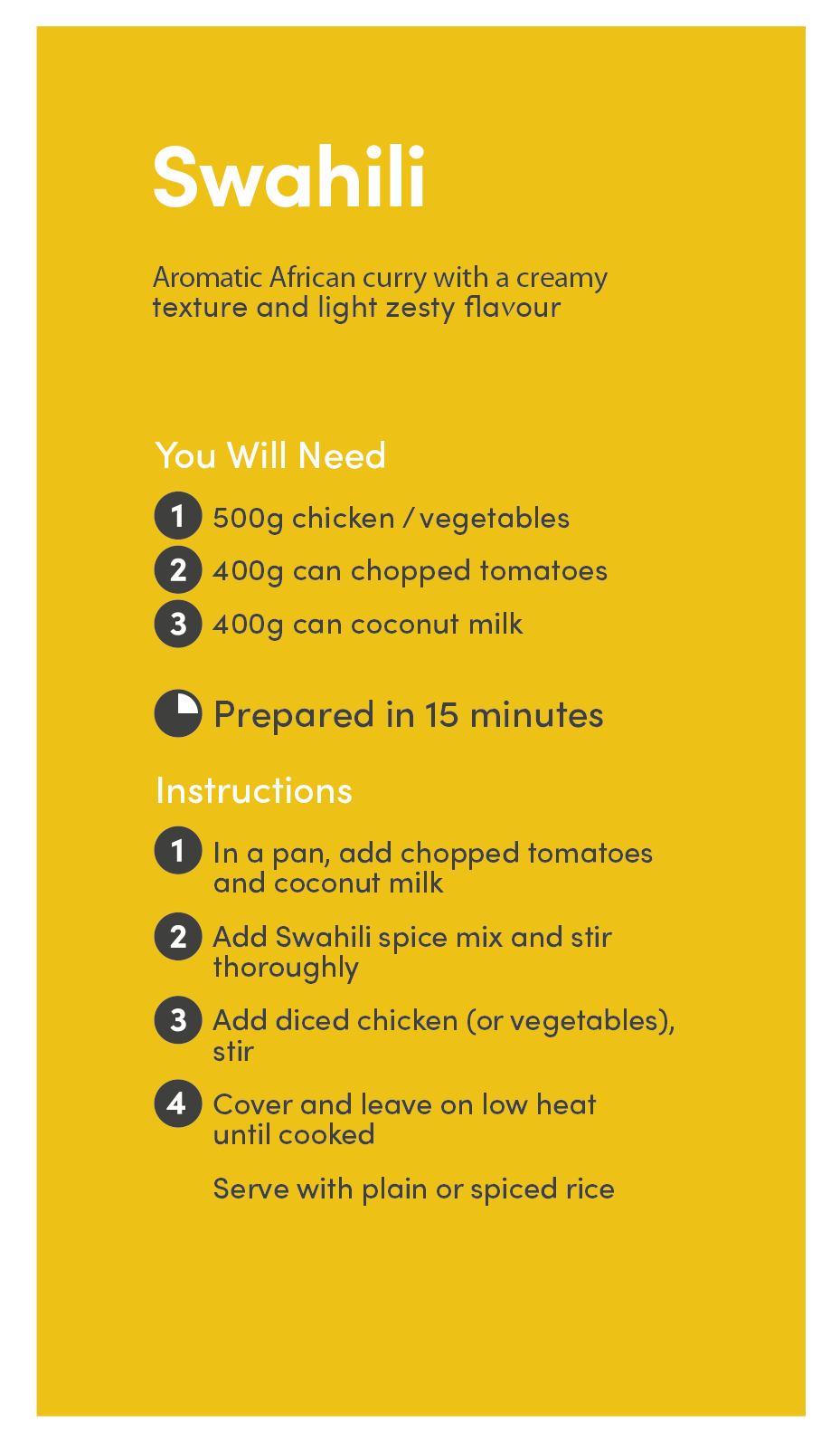 Swahili African Curry Spice Kit